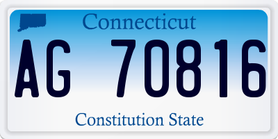 CT license plate AG70816