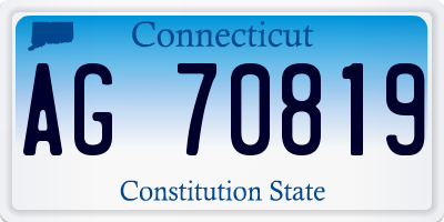 CT license plate AG70819
