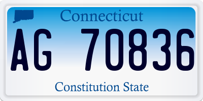 CT license plate AG70836