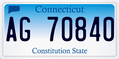 CT license plate AG70840
