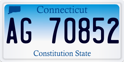 CT license plate AG70852
