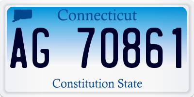 CT license plate AG70861