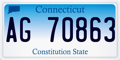 CT license plate AG70863
