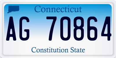 CT license plate AG70864