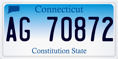 CT license plate AG70872
