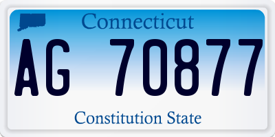 CT license plate AG70877