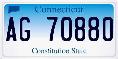 CT license plate AG70880