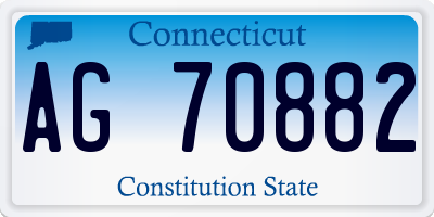 CT license plate AG70882