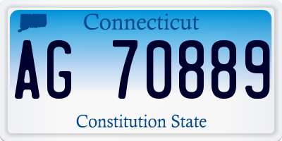 CT license plate AG70889
