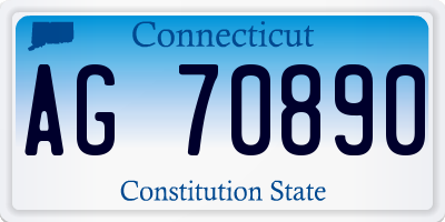 CT license plate AG70890