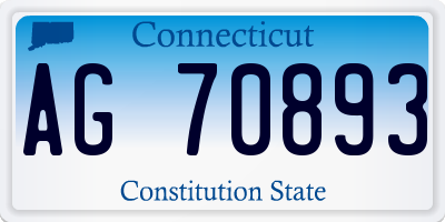 CT license plate AG70893
