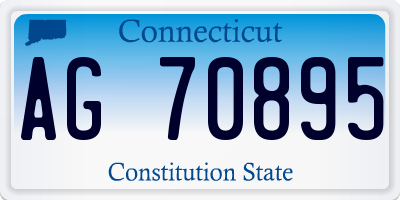 CT license plate AG70895