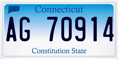 CT license plate AG70914