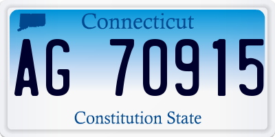 CT license plate AG70915