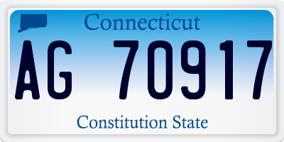 CT license plate AG70917