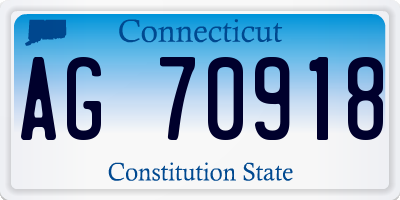 CT license plate AG70918