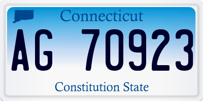 CT license plate AG70923