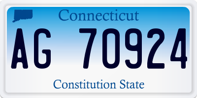 CT license plate AG70924