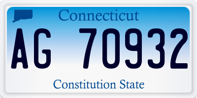 CT license plate AG70932