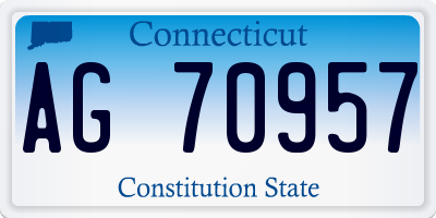 CT license plate AG70957