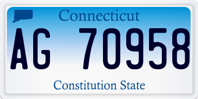 CT license plate AG70958
