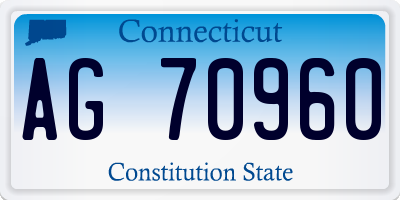 CT license plate AG70960