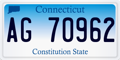 CT license plate AG70962