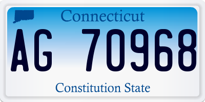 CT license plate AG70968