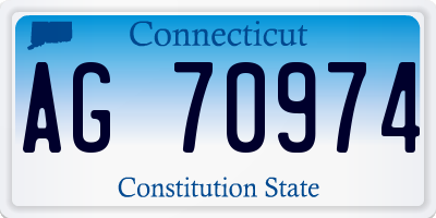 CT license plate AG70974