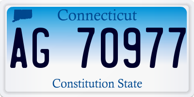 CT license plate AG70977