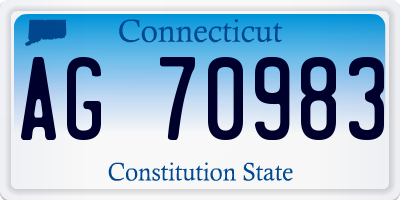 CT license plate AG70983