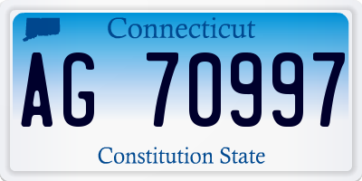 CT license plate AG70997