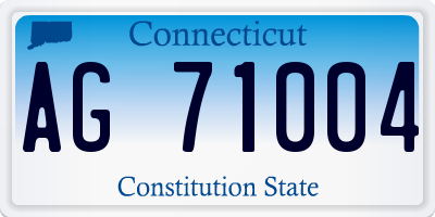 CT license plate AG71004