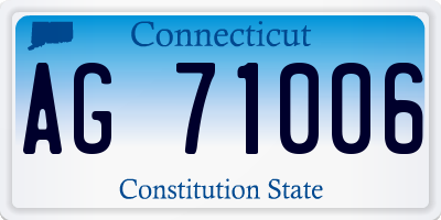 CT license plate AG71006