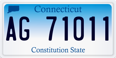 CT license plate AG71011