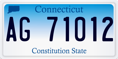 CT license plate AG71012
