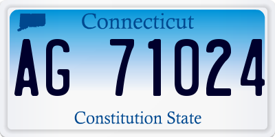 CT license plate AG71024