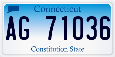CT license plate AG71036