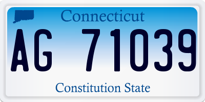 CT license plate AG71039