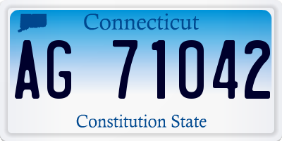 CT license plate AG71042