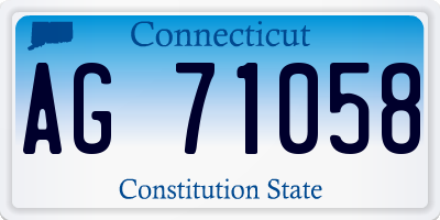 CT license plate AG71058