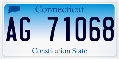 CT license plate AG71068
