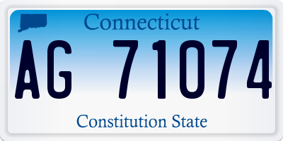 CT license plate AG71074