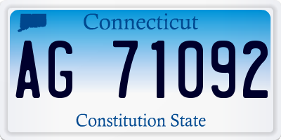 CT license plate AG71092
