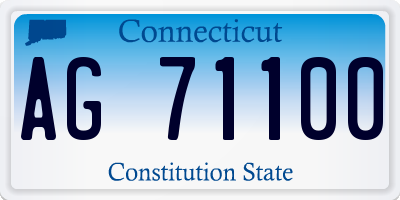 CT license plate AG71100