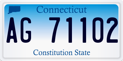 CT license plate AG71102