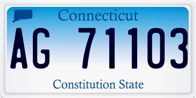 CT license plate AG71103