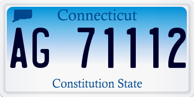 CT license plate AG71112