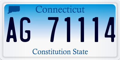 CT license plate AG71114