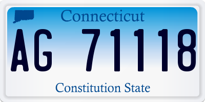 CT license plate AG71118